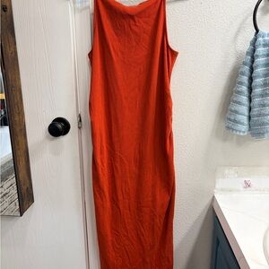 Old Navy Orange Maternity Maxi Dress